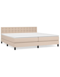 Giroletto a Molle con Materasso Cappuccino 200x200cm Similpelle