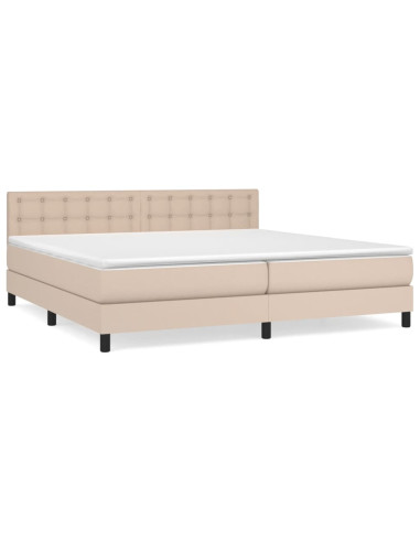 Giroletto a Molle con Materasso Cappuccino 200x200cm Similpelle