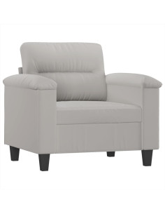 Poltrona Grigio Chiaro 60 cm in Tessuto Microfibra