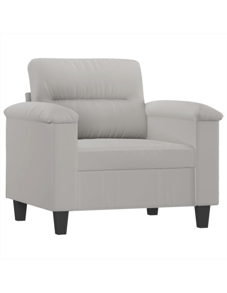 Poltrona Grigio Chiaro 60 cm in Tessuto Microfibra