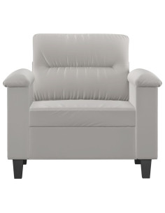 Poltrona Grigio Chiaro 60 cm in Tessuto Microfibra 2