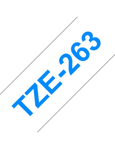 Brother TZE-263 nastro per etichettatrice Blu su bianco