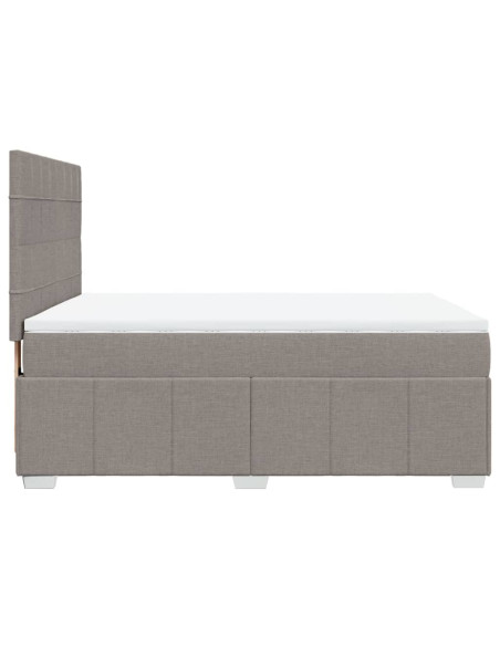 Giroletto a Molle con Materasso Tortora 140x190 cm in Tessuto