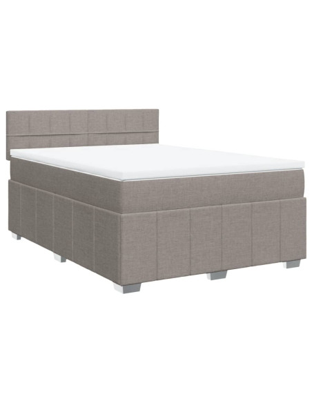 Giroletto a Molle con Materasso Tortora 140x190 cm in Tessuto