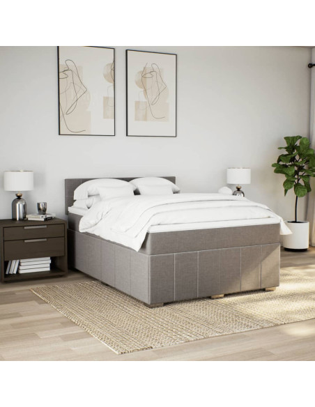 Giroletto a Molle con Materasso Tortora 140x190 cm in Tessuto