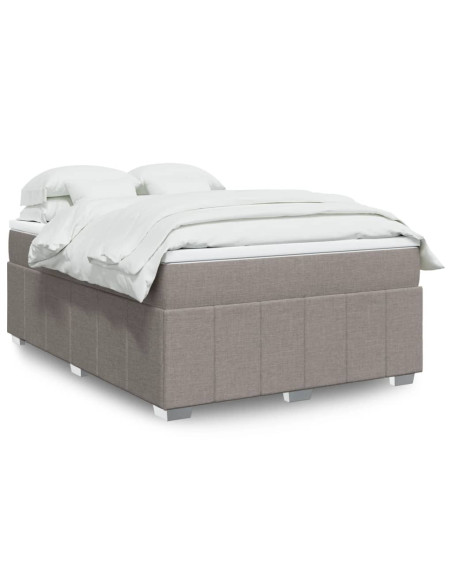 Giroletto a Molle con Materasso Tortora 140x190 cm in Tessuto