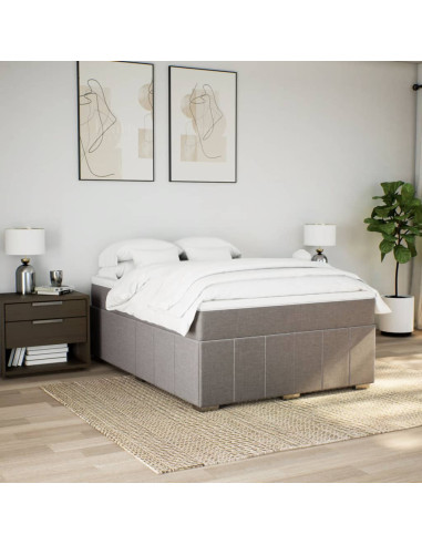 Giroletto a Molle con Materasso Tortora 140x190 cm in Tessuto