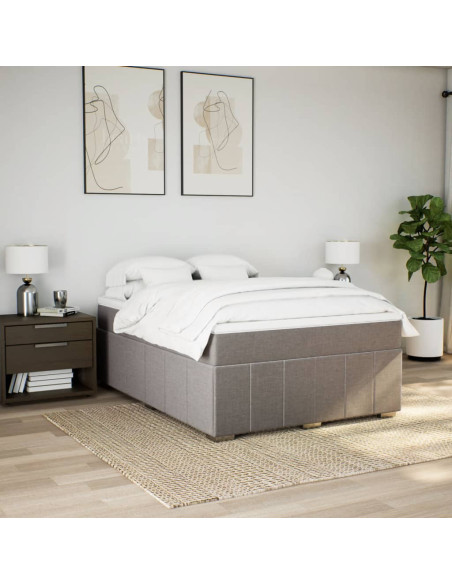 Giroletto a Molle con Materasso Tortora 140x190 cm in Tessuto