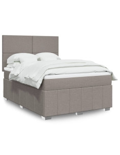 Giroletto a Molle con Materasso Tortora 140x190 cm in Tessuto