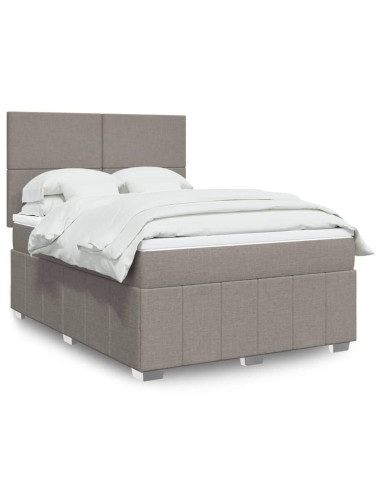 Giroletto a Molle con Materasso Tortora 140x190 cm in Tessuto