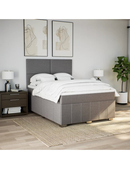 Giroletto a Molle con Materasso Tortora 140x190 cm in Tessuto