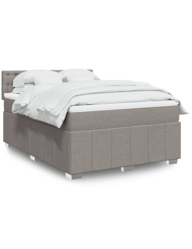 Giroletto a Molle con Materasso Tortora 140x190 cm in Tessuto