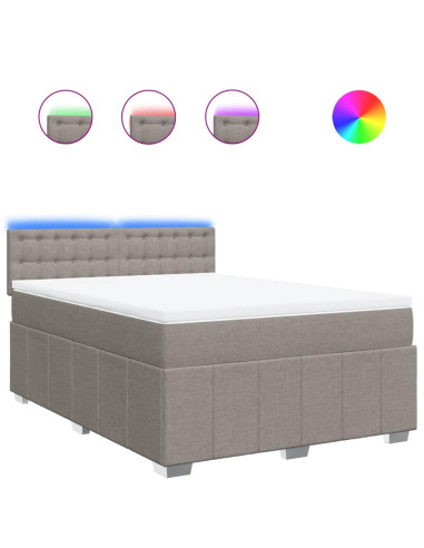 Giroletto a Molle con Materasso Tortora 140x190 cm in Tessuto