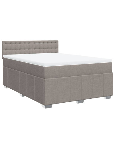 Giroletto a Molle con Materasso Tortora 140x190 cm in Tessuto