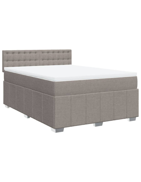 Giroletto a Molle con Materasso Tortora 140x190 cm in Tessuto