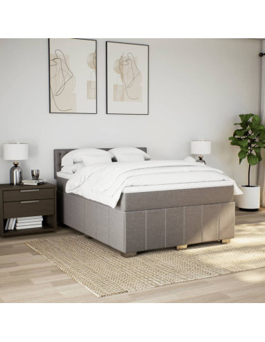 Giroletto a Molle con Materasso Tortora 140x190 cm in Tessuto