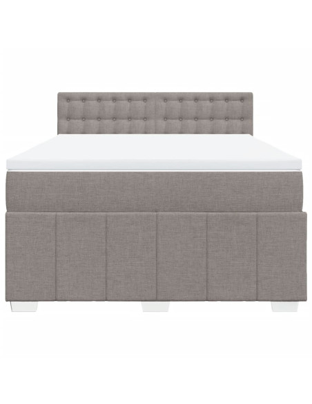 Giroletto a Molle con Materasso Tortora 140x190 cm in Tessuto