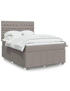 Giroletto a Molle con Materasso Tortora 140x190 cm in Tessuto