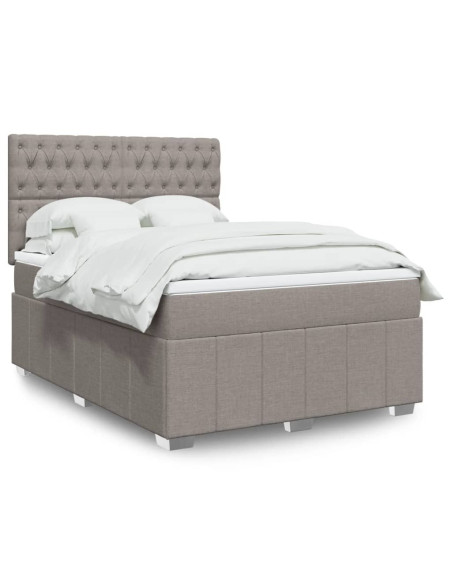 Giroletto a Molle con Materasso Tortora 140x190 cm in Tessuto