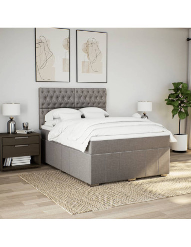 Giroletto a Molle con Materasso Tortora 140x190 cm in Tessuto