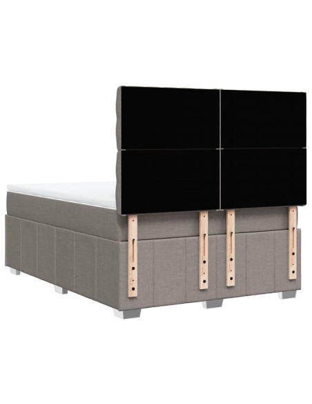 Giroletto a Molle con Materasso Tortora 140x190 cm in Tessuto