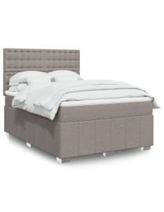 Giroletto a Molle con Materasso Tortora 140x190 cm in Tessuto