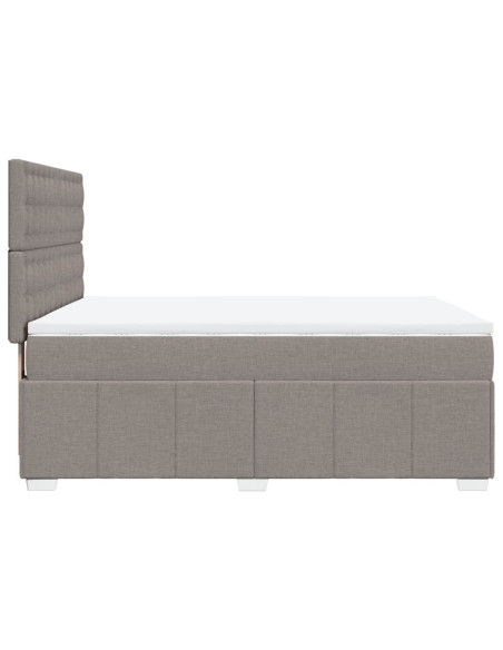 Giroletto a Molle con Materasso Tortora 140x190 cm in Tessuto