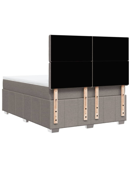 Giroletto a Molle con Materasso Tortora 140x190 cm in Tessuto