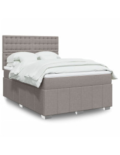 Giroletto a Molle con Materasso Tortora 140x190 cm in Tessuto