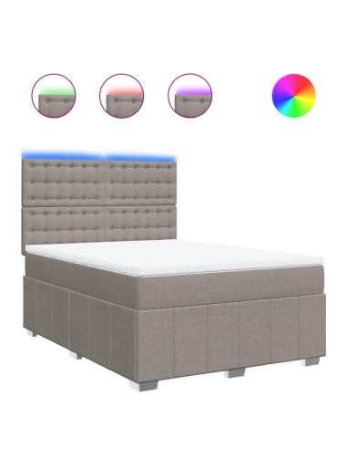 Giroletto a Molle con Materasso Tortora 140x190 cm in Tessuto