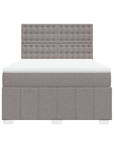 Giroletto a Molle con Materasso Tortora 140x190 cm in Tessuto