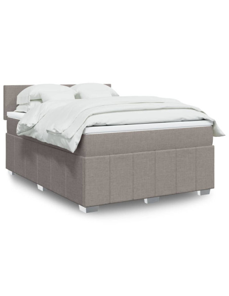 Giroletto a Molle con Materasso Tortora 140x190 cm in Tessuto