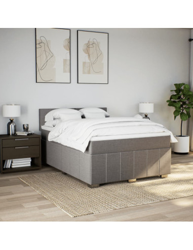 Giroletto a Molle con Materasso Tortora 140x190 cm in Tessuto