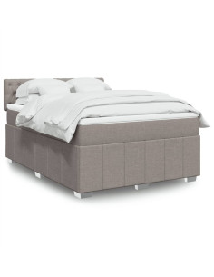 Giroletto a Molle con Materasso Tortora 140x190 cm in Tessuto