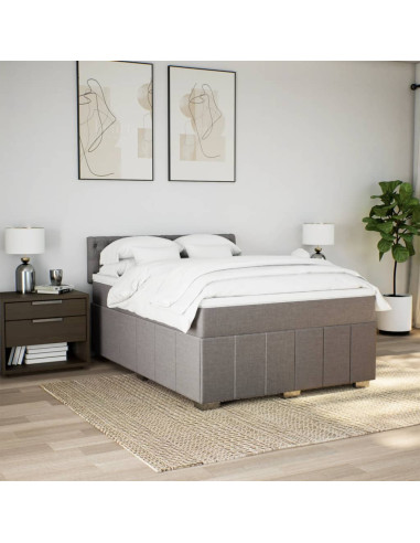 Giroletto a Molle con Materasso Tortora 140x190 cm in Tessuto