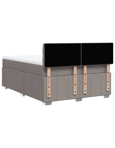 Giroletto a Molle con Materasso Tortora 140x190 cm in Tessuto