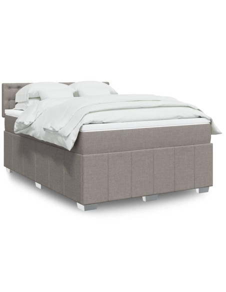 Giroletto a Molle con Materasso Tortora 140x190 cm in Tessuto