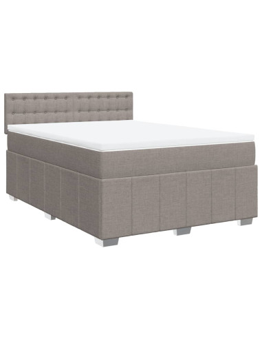 Giroletto a Molle con Materasso Tortora 140x190 cm in Tessuto