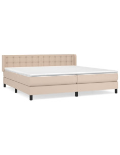 Giroletto a Molle con Materasso Cappuccino 200x200cm Similpelle