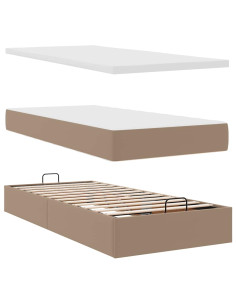 Struttura Letto Pouf con Materassi 200x200cm Similpelle