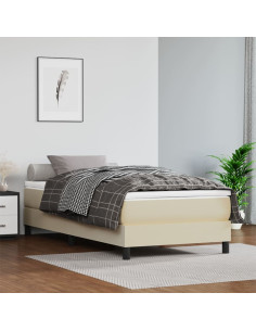 Giroletto a Molle con Materasso Crema 90x200 cm in Similpelle