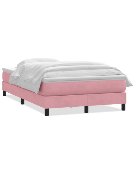 Giroletto a Molle con Materasso Rosa 120x220 cm in Velluto