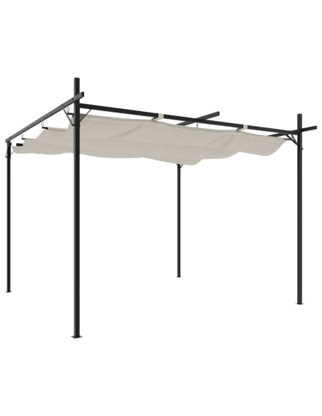 Pergola con Tetto Retrattile Crema 295x292x230 cm