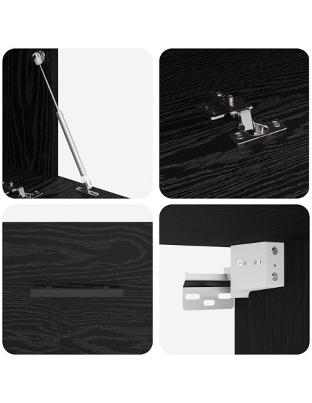 Armadietto a muro Rovere nero 80 x 36.5 x 35 cm