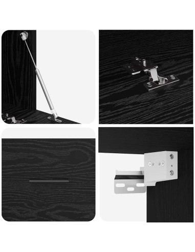 Mobiletto a muro Rovere Nero 100 x 36,5 x 35 cm