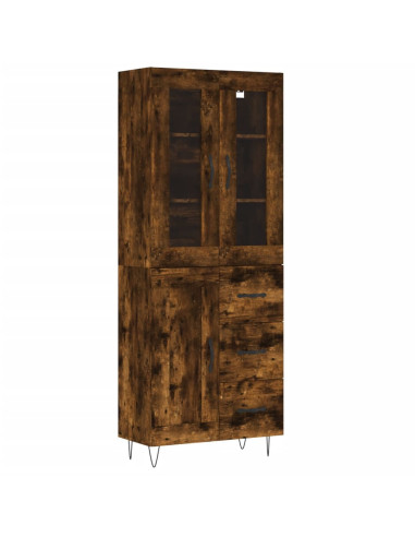 Credenza Rovere Fumo  69,5x34x180 cm in Legno Multistrato