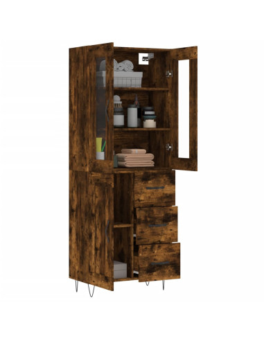 Credenza Rovere Fumo  69,5x34x180 cm in Legno Multistrato