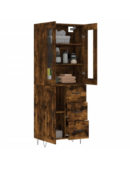 Credenza Rovere Fumo  69,5x34x180 cm in Legno Multistrato