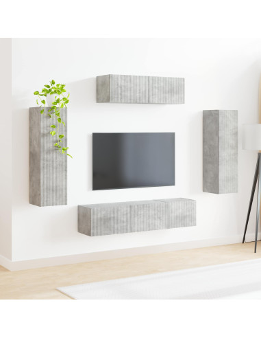 Mobile TV 5 pcs Grigio cemento