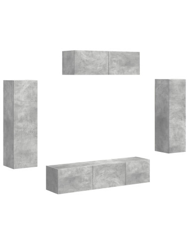 Mobile TV 5 pcs Grigio cemento